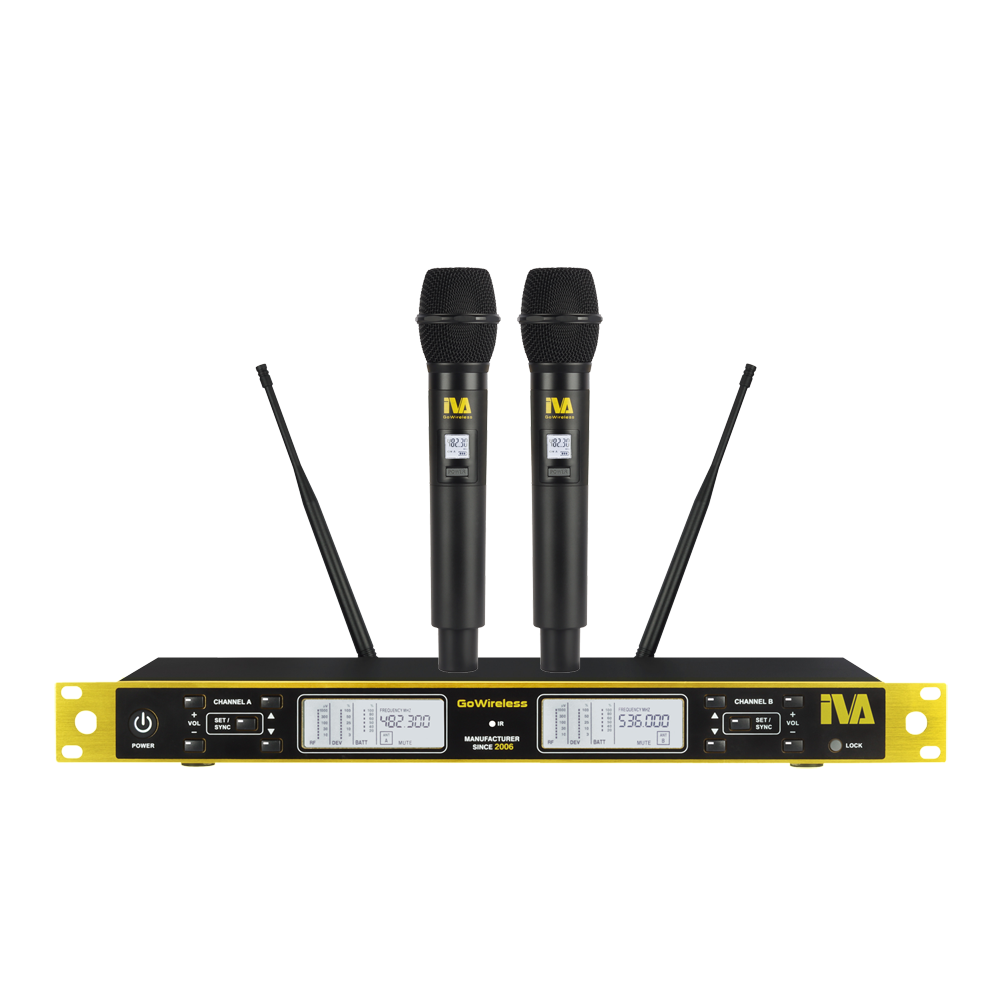 IVA GoWireless H2 UHF Wireless Microphone c/w 2 handheld microphones | GoWireless H2