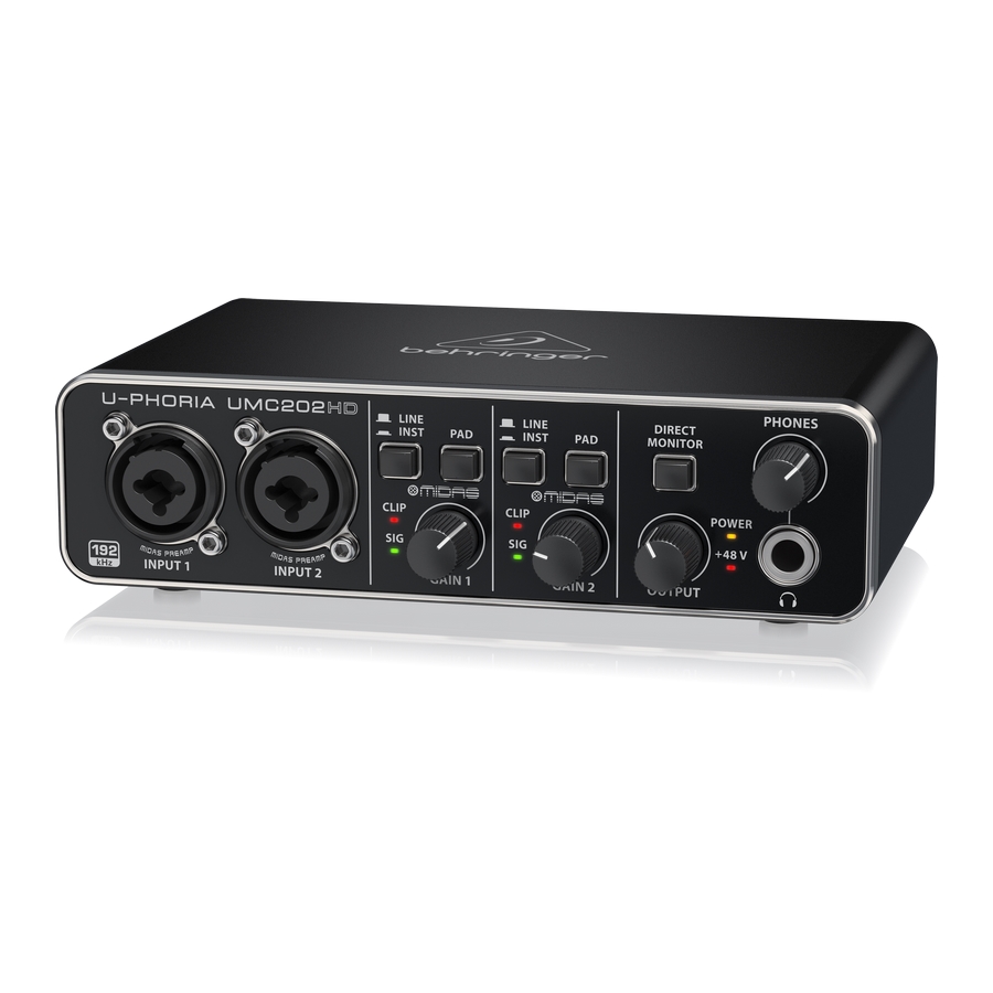 Audiophile 2x2, 24-Bit/192 kHz USB Audio Interface with Midas Mic Preamplifiers