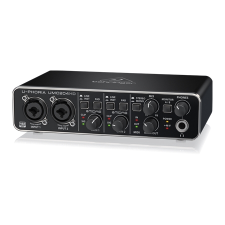 Audiophile 2x4, 24-Bit/192 kHz USB Audio/MIDI Interface with Midas Mic Preamplifiers